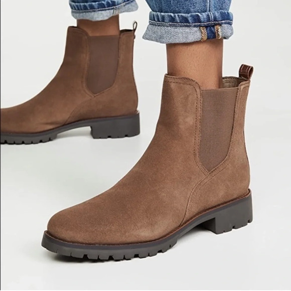 Sam Edelman Jaclyn Pull On Ankle Boots Chelsie Leather Brown Size 9.5 Rugged - Picture 1 of 12